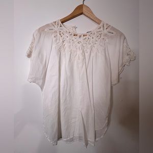 100% Cotton Lace short sleeve top